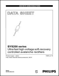 BY8210 datasheet: Ultra fast high-voltage soft-recovery controlled avalanche rectifier. BY8210