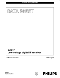 SA647DH datasheet: Low-voltage digital IF receiver. SA647DH