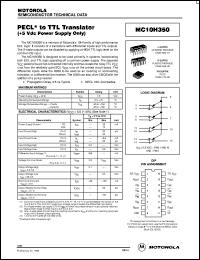 MC10H350MR2 datasheet: PECL* to TTL Translator MC10H350MR2