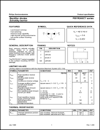 PBYR240CT datasheet: Rectifier diode. Schottky barrier. PBYR240CT