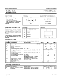 PBYR245CT datasheet: Rectifier diode. Schottky barrier. PBYR245CT