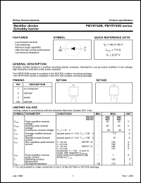 PBYR745D datasheet: Rectifier diode. Schottky barrier. PBYR745D
