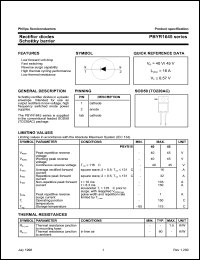 PBYR1640 datasheet: Rectifier diode. Schottky barrier. PBYR1640