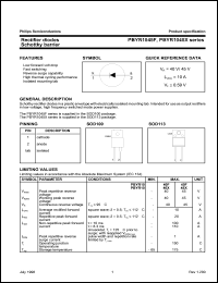PBYR1045F datasheet: Rectifier diode. Schottky barrier. PBYR1045F