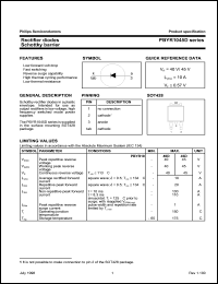 PBYR1045D datasheet: Rectifier diode. Schottky barrier. PBYR1045D