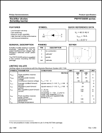 PBYR1040B datasheet: Rectifier diode. Schottky barrier. PBYR1040B