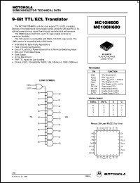 MC10H600FN datasheet: 9-Bit TTL/ECL Translator MC10H600FN