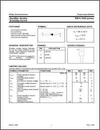 PBYL1020 datasheet: Rectifier diode. Schottky barrier. PBYL1020