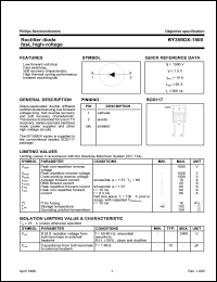 BY359DX-1500 datasheet: Rectifier diode fast, high-voltage. BY359DX-1500