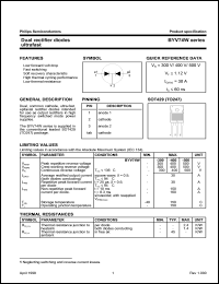 BYV74W-500 datasheet: Dual rectifier diode ultrafast. BYV74W-500