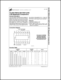 JM38510/31101SE datasheet: 4-Bit Magnitude Comparator JM38510/31101SE