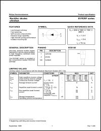 BYR29F-800 datasheet: Rectifier diode ultrafast. BYR29F-800