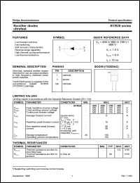 BYR29-700 datasheet: Rectifier diode ultrafast. BYR29-700