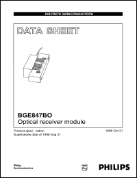 BGE847BO datasheet: Optical receiver module. BGE847BO