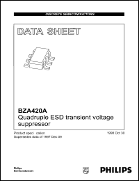 BZA420A datasheet: Quadruple ESD transient voltage suppressor. BZA420A
