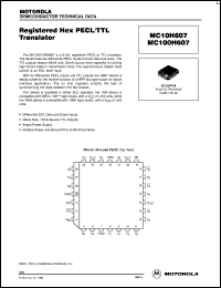 MC10H607FN datasheet: Registered hex PECL/TTL Translator MC10H607FN