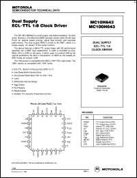 MC10H643FN datasheet: Dual Supply ECL-TTL 1:8 Clock Driver MC10H643FN