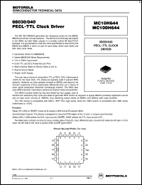 MC10H644FN datasheet: 68030/68040 PECL-TTL Clock Driver MC10H644FN