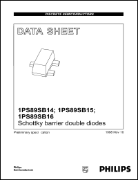 1PS89SB16 datasheet: Schottky barrier double diode. 1PS89SB16