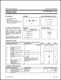 PBYR4045WT datasheet: Rectifier diode. Schottky barrier. PBYR4045WT