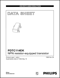 PDTC114EK datasheet: NPN resistor-equipped transistor. PDTC114EK