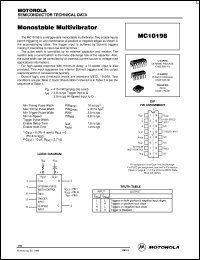 MC10198P datasheet: Monostable Multivibrator MC10198P