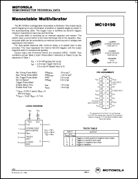 MC10198FNR2 datasheet: Monostable Multivibrator MC10198FNR2