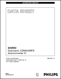 SA9502DH datasheet: Dual-band, CDMA/AMPS downconverter IC. SA9502DH