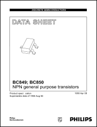 BC849C datasheet: NPN general purpose transistor. BC849C
