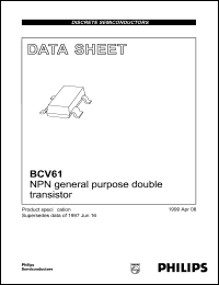 BCV61B datasheet: NPN general purpose double transistor. BCV61B