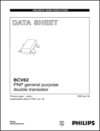 BCV62B datasheet: PNP general purpose double transistor. BCV62B