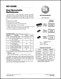 MC14528BCP datasheet: Dual Monostable Multivibrator MC14528BCP