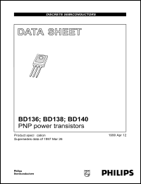 BD136 datasheet: PNP power transistor. BD136