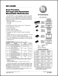 MC14538BFEL datasheet: Dual Precision Retriggerable/Resettable Monostable Multivibrator MC14538BFEL