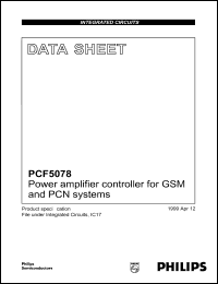 PCF5078T datasheet: Power amplifier controller for GSM and PCN systems. PCF5078T