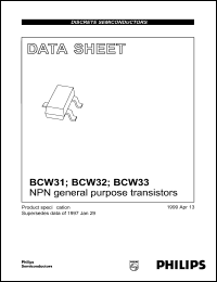 BCW31 datasheet: NPN general purpose transistor. BCW31