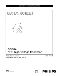 BSS64 datasheet: PNP high-voltage transistor. BSS64