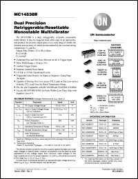 MC14538BDR2 datasheet: Dual Precision Retriggerable/Resettable Monostable Multivibrator MC14538BDR2