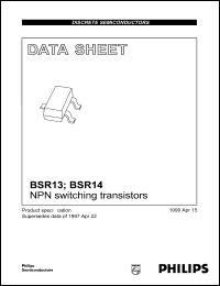 BSR13 datasheet: NPN switching transistor. BSR13