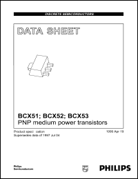 BCX51-10 datasheet: PNP medium power transistor. BCX51-10