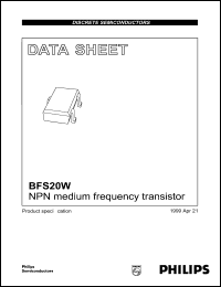 BFS20W datasheet: NPN medium frequency transistor. BFS20W