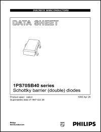 1PS70SB45 datasheet: Schottky barrier (double) diode. 1PS70SB45