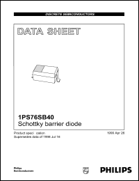 1PS76SB40 datasheet: Schottky barrier diode. 1PS76SB40