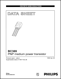 BC369 datasheet: PNP medium power transistor. BC369