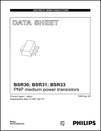 BSR31 datasheet: PNP medium power transistor. BSR31