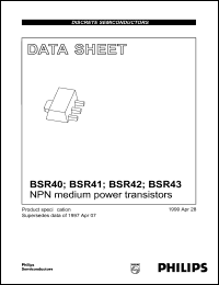 BSR40 datasheet: NPN medium power transistor. BSR40