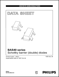 BAS40-04 datasheet: Schottky barrier (double) diode. BAS40-04