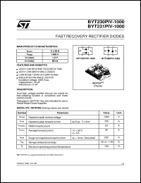 BYT231PIV-1000 datasheet: FAST RECOVERY RECTIFIER DIODES BYT231PIV-1000
