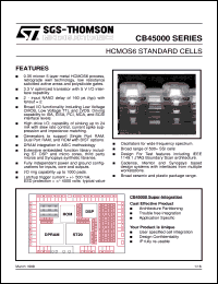 CB45000 datasheet: CD45000 0.35 MICRON HCMOS STANDARD CELL LIBRARY CB45000