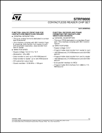STRF0000 datasheet: CONTACTLESS READER CHIP SET STRF0000